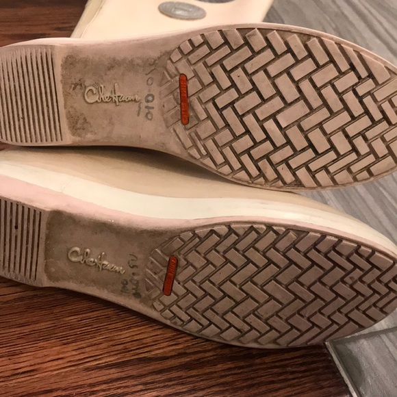 Cole Haan Rainboots Peachy Cream and white trim - Picture 3 of 3
